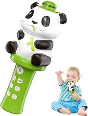 Kids Cartoon Educational Microphone,Wireless Kids Panda Shape Microphone | Music Speaker Machine 7 Buttons Multi-Functional Handheld Player