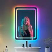 LED Bathroom Mirror with Lights, RGB Lighted Vanity Mirrors for Bathroom Wall, B