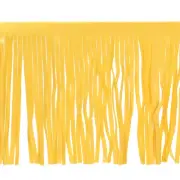1 Yard 6 Inch PU Leather Fringe Trim DIY Tassel Fringe for Sewing, Lemon Yellow