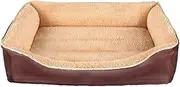 Dog Bed Super Soft Pet Sofa Cats Bed,Pet Lounger,Self Warming and Breathable Pet Bed Premium Bedding/Brown/Two Sizes (Size : 80x70x15cm)
