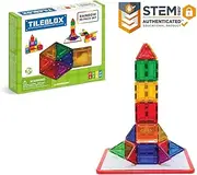 Tileblox Rainbow (30 Pieces) with Magnetic Activity Board Magnetic Building Blocks, Educational Magnetic Tiles Kit , Magnetic Construction STEM Toy Set