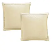 Bianca Elegance Pair of Trieste Ivory European Pillowcases