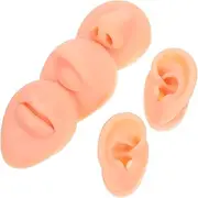 TOKIDNY Realistic Piercing Practice 1 Set of Silicone Ear Models Nose Model for Training