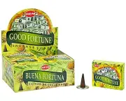 LOT OF 30 HEM Good Fortune Cone Incense 3 Box OF 10 Cones = 30 Cone
