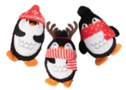 Fringe Studio Christmas Plush Squeaker - Mini Chillin' Penguins Dog Toy Set (3)