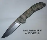 New In Box BUCK 0285CMS22-B Bantam BLW Drop Point Mid-Lock Back Camo Knife