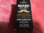 Woodys beard stuff kit beard & tatoo 1oz beard wash 1.7 oz & 2 in one conditione