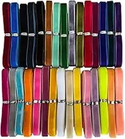 Chenkou Craft 30 Yards 3/8" Velvet Ribbon Total 30 Colors Assorted Lots Bulk