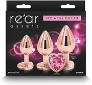 Rear Assets 3-Piece Heart Butt Plug Trainer Kit - Rose Gold