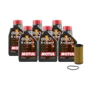 6L Motul 8100 X-CLEAN + 5W30 Wix Filter Motor Oil Change Kit API SN/CF For VW
