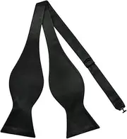 [Aiko Fashion] Mens Silk Satin Formal Self Tie Bow Tie Adjustable Self-tied Bow Wedding Necktie (Black)