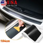Car Rear Bumper Sill Plate Trim Strip Cover Carbon Fiber Scratch Protector/104cm (for: Audi)