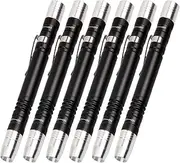 MODOAO Pen Light Flashlight, 6 Pack 2 in 1 White Purple Flashlight Penlight with Clip, Dual Color Pen Light Detector Torch for Leak, Pet Urine, Scorpion, Hotel Inspection, Dry Stain and Bed Bug
