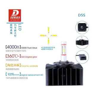 高品質改裝汽車LED大燈泡D1S/D2S/D3S/D4S/D5S超亮改裝原車氙氣燈