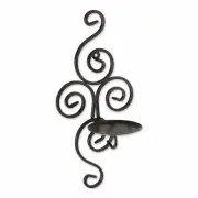 Black Wrought Iron Unique Scrollwork Candleholder Sconces Home D�cor
