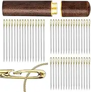 48PCS Self Threading Sewing Needles, Embroidery Needles for Hand Sewing, Easy Side Threading high-Level 3 Sizes, for DIY, Sewing and Mending, Embroidery