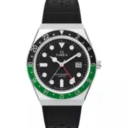 New Mens Wristwatch TIMEX Q DIVER GMT TW2W57500 Silicone Black Vintage