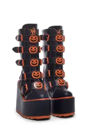 [Y.R.U.] Dune Jack O'Lantern Platform Boots