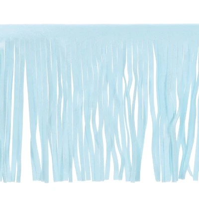 1 Yard 10 Inch PU Leather Fringe Trim DIY Tassel Fringe for Sewing, Sky Blue
