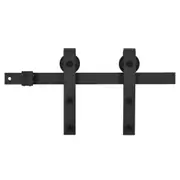 183 cm Premium Steel Black Room Sliding Door Rails Hardware Track Kit Barn Door