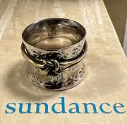NWT Sundance Catalog Silver Gold Wide Band “Held & Loved Ring” Size 5 $198