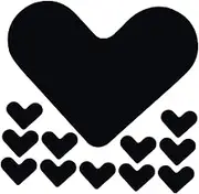 20pcs Heart Carpet Sticker Carpet Tape Double Sided Carpet Gripper Double Sided Rug Tape Stickers Carpet Anti Carpet Rug Carpet Edge Binding Tape Anti Tape Carpet Holder Black