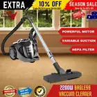 Bagless Cyclonic Cyclone Vaccum Cleaner 2200W Powerful Filter HEPA Black Vacuum