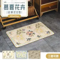 在飛比找Yahoo奇摩購物中心優惠-dayneeds 慕夏花卉硅藻泥地墊40x60cm(三款可選