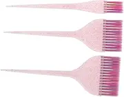 Generic 3pcs Set Hair Dyeing Comb Highlighting Comb Hairdressing Tint Brushes Hair Color Application Brushes Hair Color Tint Brush Long Handle Dye Brush Long Tail Coloring Brush Plastic