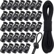 50 Pieces Cord Locks Spring Toggles Stoppers Plastic Single Hole End Stopper Sli