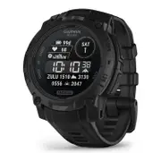 Garmin Instinct 3 Tactical Solar GPS Smart Watch - Black w/ Black Band - 45mm