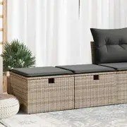vidaXL 2 Piece Garden Sofa Set with Cushions Grey Poly Rattan Acacia