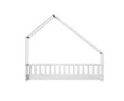 Bed Frame Wooden Kids House Single Frame White