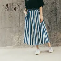 在飛比找蝦皮商城優惠-QUEENSHOP【03020441 】D字鐵環腰帶配色直條