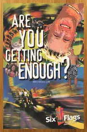 2000 Six Flags Theme Park Vintage Print Ad/Poster Summer Roller Coaster Pop Art
