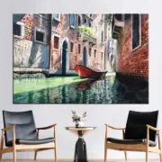 Venice, Italy Grand Canal Boat Modern Wall Art Canvas Unframed Print Art