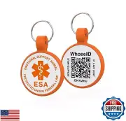 ESA Dog Tag, QR Code Dog Tag, Modifiable Free Pet Online Profile, Scannable Q