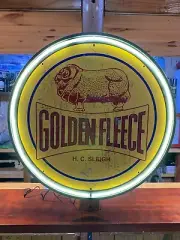 GOLDEN FLEECE RAM DUO NEON SIGN PERFECT OIL CAN PETROL BOWSER