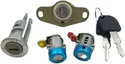 Car Lock Cylinder Compatible with Chevrolet Spark Left Right Front Door Driving Door Central Control Door Full Lock Cylinder Ignition Lock(Full Left Door Lock)