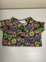 Build a Bear Teddy Bear Clothing - Neon Pumpkin Halloween Shirt - NEW