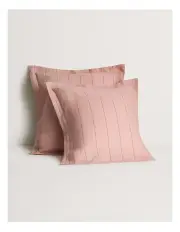 [Sheridan] Abbotson Linen Stripe European Pillowcase in Dusty Rose