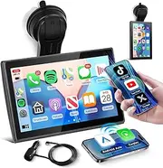 Wireless Carplay Android Car Portable Car Radio with Super Link Video 7 Inch Rotating Touchscreen Portable Car Radio