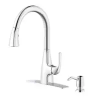 NEW! GLACIER BAY Calandine 1-Handle Faucet W/Soap Dispenser & Pull-Down Sprayer