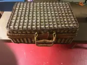 Vintage Wicker Suitcase Style Picnic Basket Set (4)