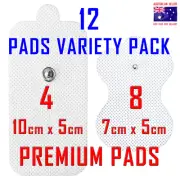 HiDow TENS EMS compatible ELECTRODE PADS - 12 PREMIUM PADS VARIETY PACK