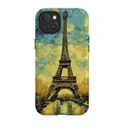 For iPhone 15 Plus Tough Case Compatible with MagSafe Eiffel Tower Painting