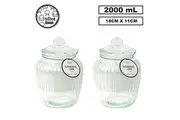 6PK 2L Glass Cookie Jar Kitchen Food Storage Container Candy Canister Large