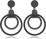 [YDVELY] Bohemian Simplicity Wooden Geometry Circle Hollow Lightweight Dangle Drop Earrings Handmade Multi-layer Stud Earrings For Women Girls Jewelry Gifts