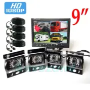 4x HD 1080P Car Rear View Reversing Camera Kit+ 9" 4CH Split Monitor Kit 10m/20m