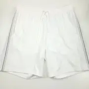 $145 Theory Ryder Relay Jersey Side Stripe White Opal Drawstring Shorts Mens XL